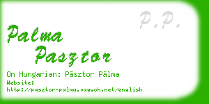 palma pasztor business card